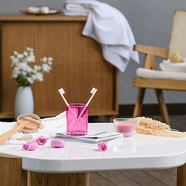 Стакан для ванной Moroshka Bright Colors настольный стекло розовый (917-312-04)