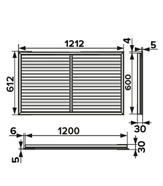 Решетка вентиляционная ПВХ Era ПР 600х1200 мм белая