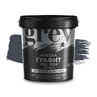 Краска интерьерная Радуга серая графит 0,9 л