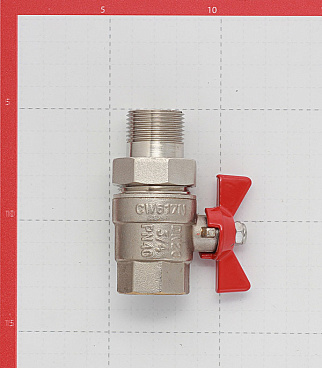 Кран шаровой латунный Valtec Base 3/4 ВР(г) х 3/4 НР(ш) бабочка с полусгоном прямой (VT.227.N.05)