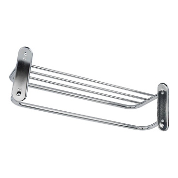 Полка для полотенец Fixsen Hotel 665х250 мм с дополнительной штангой на шуруп алюминий хром (FX-31015)