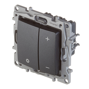 Диммер Legrand Etika двухклавишный встраиваемый антрацит нажимной (672618)