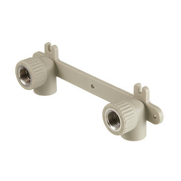 Водорозетка полипропиленовая Valfex двойная 20 мм х 1/2 ВР(г) на планке серая (10124020Г)