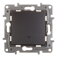 Выключатель Legrand Etika одноклавишный встраиваемый антрацит с подсветкой (672603)