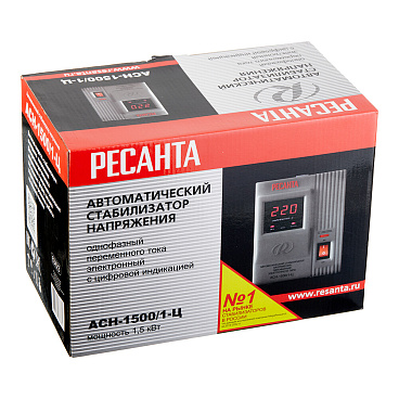 Стабилизатор напряжения Ресанта АСН-1500/1-Ц однофазный 220 В 1,5 кВт переносной