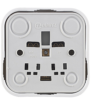 Розетка Makel Siva Ustu накладная белая (45108)