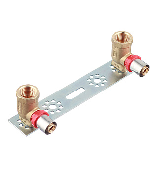 Планка монтажная Tiemme с двумя водорозетками 16(пресс) х 1/2 ВР(г)