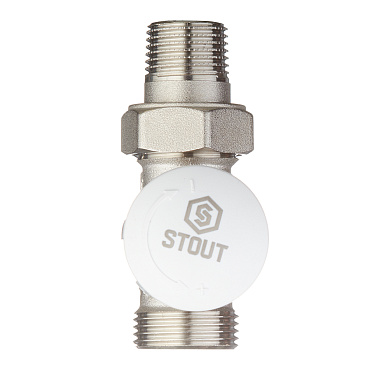 Клапан термостатический Stout 1/2 ВР(г) х 3/4 НР(ш) для радиатора под евроконус (SVT-0001-100015)