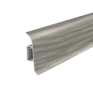 Плинтус ПВХ напольный Идеал Классик 55 мм дуб пепельный 2200 мм