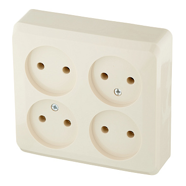 Розетка Systeme Electric Этюд накладная кремовая (PA16-205K)