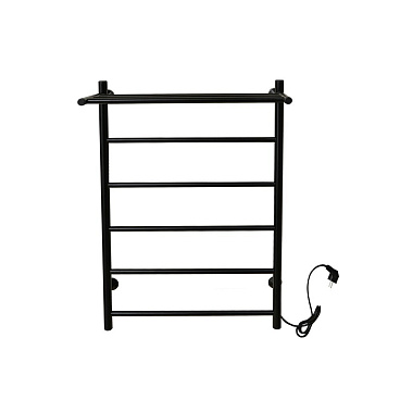 Полотенцесушитель электрический Тера Классика с полкой 800х525 мм 94 Вт правый черный матовый