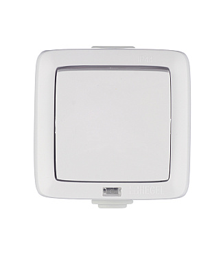 Выключатель Hegel Alfa одноклавишный накладной белый с подсветкой (ВА10-212)