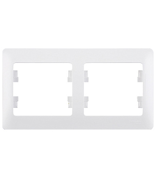 Рамка Systeme Electric Glossa двухместная белая (GSL000102)