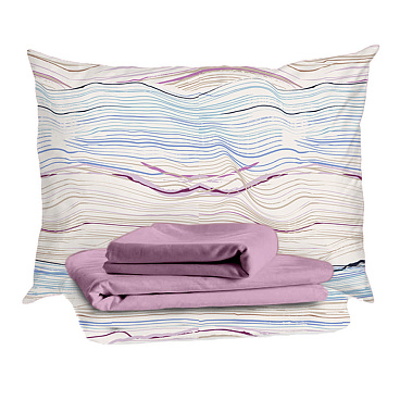 Комплект постельного белья Евро тенсель Mona Liza Melody голубой с простыней 240х260 см