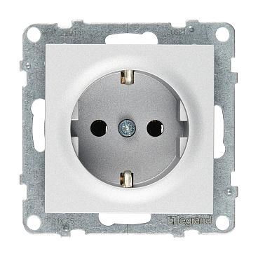 Розетка Legrand Suno встраиваемая алюминий (721325)