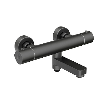 Смеситель для ванны Corsa Deco Thermo черный термостатический с коротким изливом без лейки (FTBR02SB)