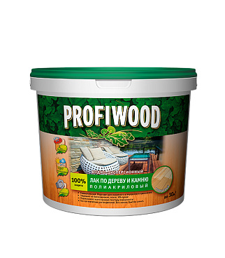 Лак акриловый по дереву и камню Profiwood бесцветный 2,2 кг глянцевый