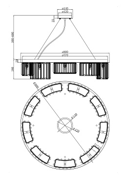 Подвесной светильник Maytoni MOD083PL-09CH