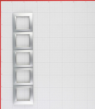 Рамка Simon 15 пятиместная алюминий (1500650-033)