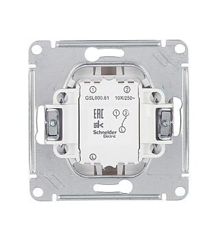 Переключатель Systeme Electric Glossa одноклавишный встраиваемый титан (GSL000461)