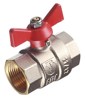 Кран шаровой латунный Valtec Base 3/4 ВР(г) х 3/4 ВР(г) бабочка прямой (VT.217.N.05)