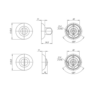 Фиксатор Punto TL SSC-16 круглая розетка сатинированный хром