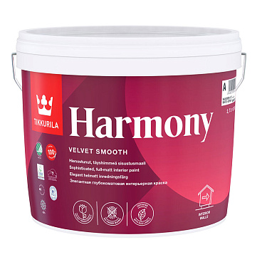 Краска моющаяся Tikkurila/Tikkivala Harmony Velure база А белая 2,7 л