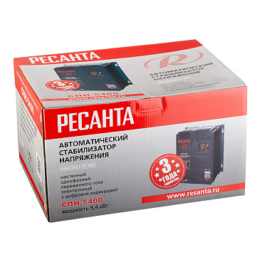 Стабилизатор напряжения Ресанта СПН-5400 однофазный 220 В 5,4 кВт навесной