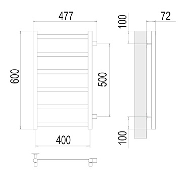 Полотенцесушитель водяной Terminus Аврора П6 600х400 мм лесенка хром