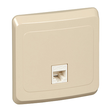 Розетка компьютерная Systeme Electric Этюд встраиваемая бежевая RJ45 (KOMC-001K)