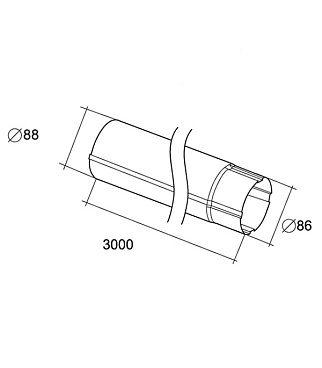 Труба водосточная Grand Line металлическая d90 мм 3 м графитовый серый RAL 7024