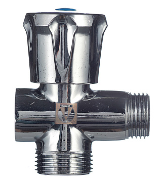Вентиль латунный Valtec 1/2 ВР(г) х 3/4 НР(ш) х 1/2 НР(ш) для подключения бытовой техники хром (VT.255.N.04)