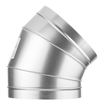Отвод для круглых воздуховодов d200 мм 45° оцинкованный