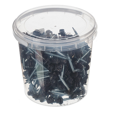 Саморезы кровельные с буром 50х4,8 мм металл-дерево графитовый серый RAL 7024 Daxmer (250 шт.)