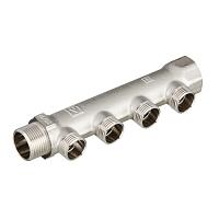 Коллектор Valtec 3/4 ВР(г) х 4 выхода 1/2 НР(ш) х 3/4 НР(ш) (VTc.500.N.0504)