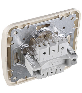 Выключатель Makel Mimoza трехклавишный встраиваемый бежевый (25091)