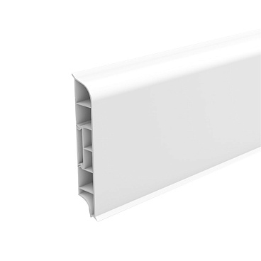 Плинтус ПВХ напольный Идеал Дюра 80 мм белый 2200 мм округлый