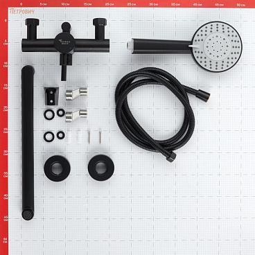 Смеситель для ванны Сorsa Deco AS черный однорычажный с длинным изливом с лейкой (FBTAS3B)