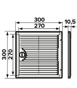 Люк ревизионный Era Декофот пластиковый 300х300 мм накладной с решеткой