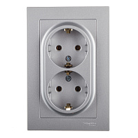 Розетка Systeme Electric AtlasDesign встраиваемая алюминий (ATN000324)