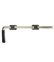 Засов воротный Gah Alberts вертикальный 400 мм оцинкованный черная ручка