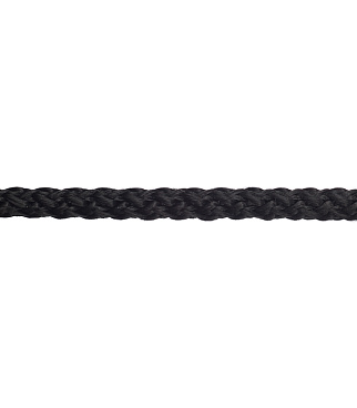Шнур вязаный полипропиленовый 8 прядей черный d4 мм 50 м без сердечника