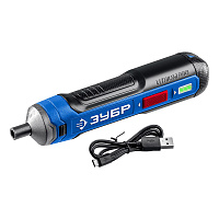 Аккумуляторная отвертка аккумуляторная Зубр PSD-4 4 В 1,5 Ач Li-Ion 1 АКБ и ЗУ