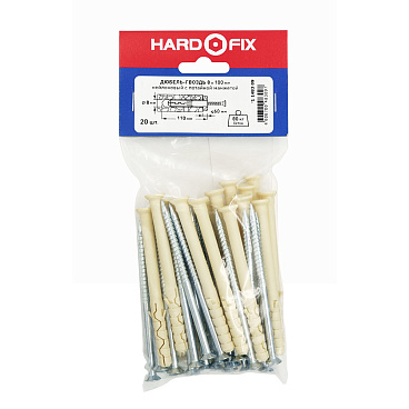 Дюбель-гвоздь Hard-Fix 8x100 мм потайная манжета нейлон (20 шт.)