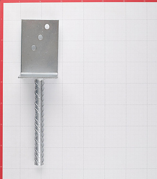 Опора колонны бруса L-образная оцинкованная d19 90х325х120х4 мм