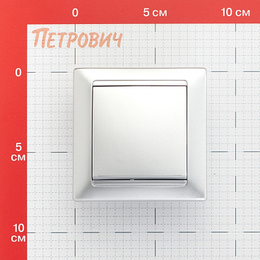 Выключатель Svet Стиль одноклавишный встраиваемый серебро (EV 0365-5118)