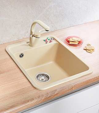 Мойка для кухни Granula Standard 50х42х19 см врезная кварц бежевая