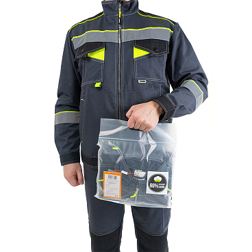 Костюм мужской рабочий Joker Корвет Коттон КБ 1 60-62 рост 170-176 см темно-серый/лимон