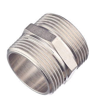 Ниппель Stout 1 1/4 НР(ш) х 1 1/4 НР(ш) латунный (SFT-0004-114114)