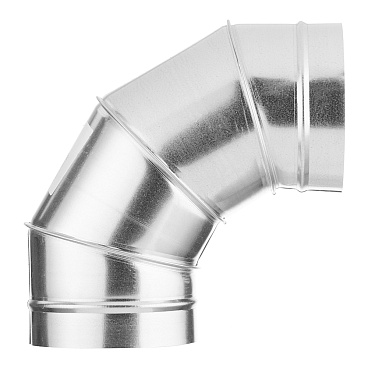 Отвод для круглых воздуховодов d125 мм 90° оцинкованный